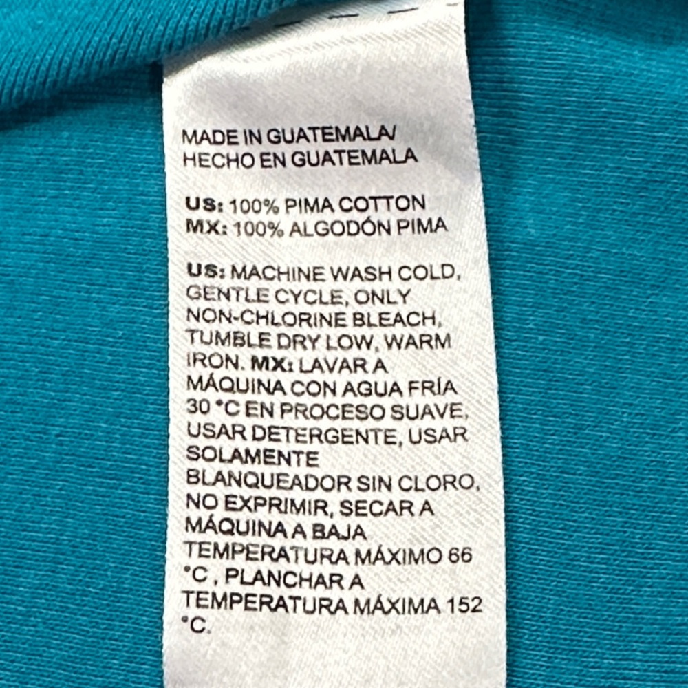 Chico's Turquoise Pima Cotton Shortsleeved V-Neck Tee Large Preowned - Picture 5 of 7